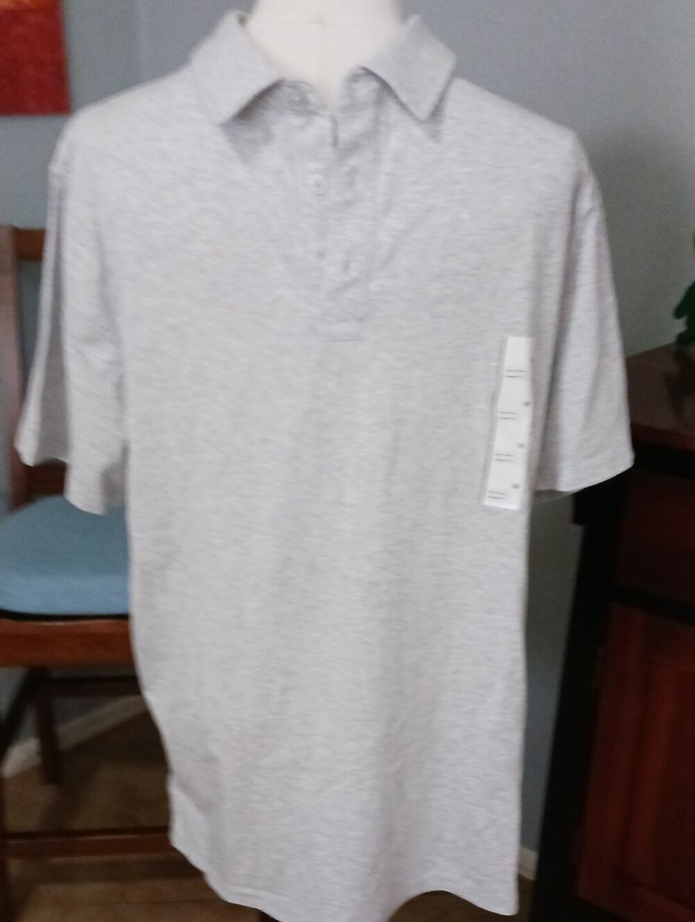 NEW! Goodfellow & Co Light Gray Short-Sleeve Polo